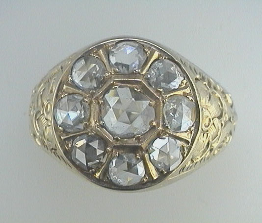 Rose cut diamond ring