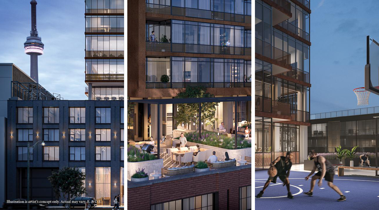 Renderings of 55 Mercer Condos amenities.