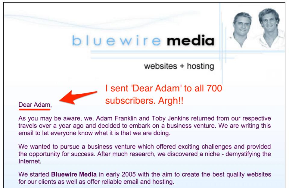 First BW News Dear Adam
