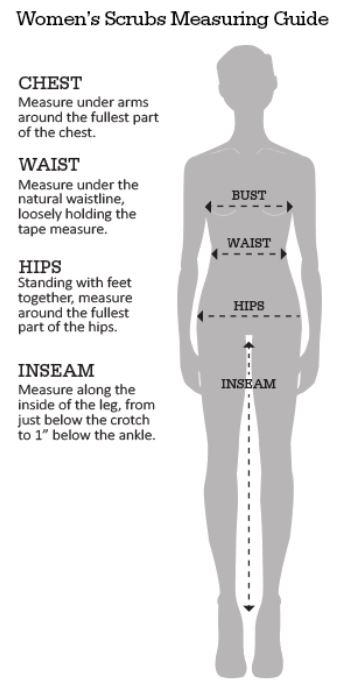 Women's Scrub Size Guide